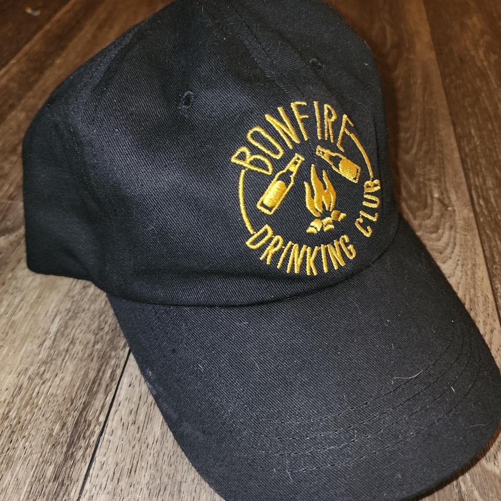 Unique "bonfire drinking club"  adjustable strap back hat
